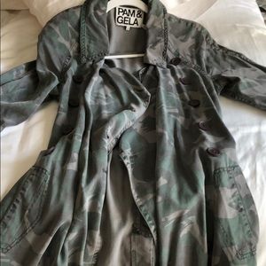 Pam & Gela Camo Double breasted jacket